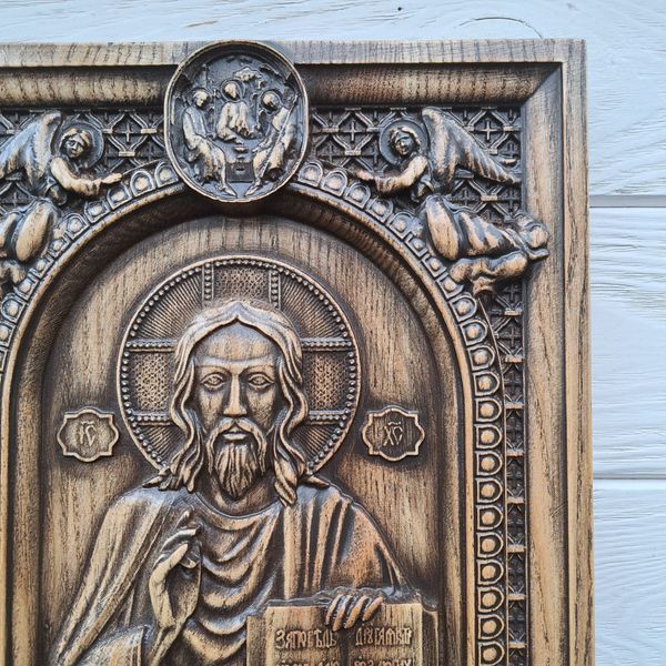 Дерев'яна різьблена Ікона "Господь Вседержитель 6" 02041 фото