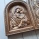 Деревянная резная Икона "Триптих Богородица Иисус Николай" 02140 фото 2