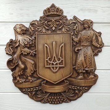 Деревянное резное Панно "Герб Украины 2" 03109 фото