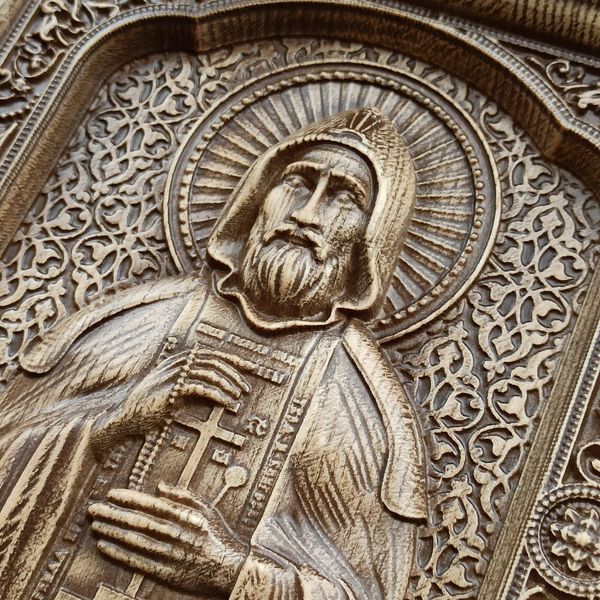 Деревянная резная Икона "Св. Олег Брянский" 02121 фото