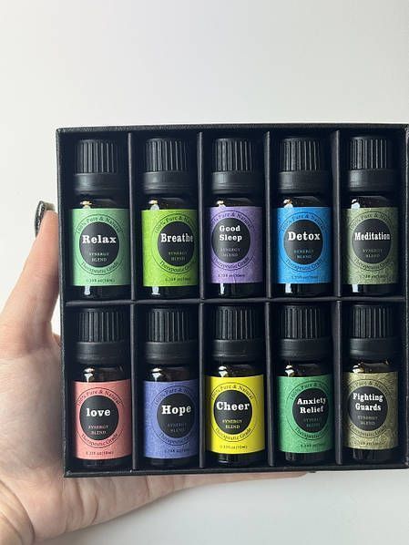 Подарунковий набір натуральних ефірних рослинних олій Synergy Blend для ароматерапії, 10 шт по 10 мл  15004 фото