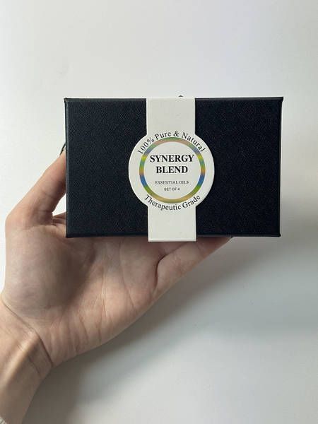 Подарунковий набір натуральних ефірних рослинних олій Synergy Blend для ароматерапії, 4 шт по 10 мл  15007 фото