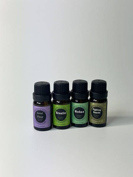 Подарунковий набір натуральних ефірних рослинних олій Synergy Blend для ароматерапії, 4 шт по 10 мл  15007 фото
