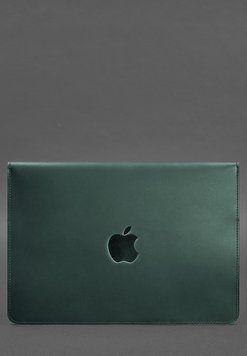 Кожаный чехол-конверт на магнитах для MacBook 15-16 дюйм Зеленый Crazy Horse   BN-GC-12-iz фото