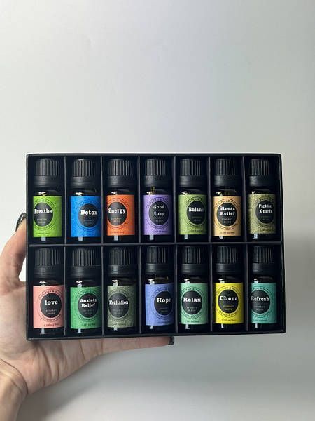 Подарунковий набір натуральних ефірних рослинних олій Synergy Blend для ароматерапії, 14 шт по 10 мл  15008 фото