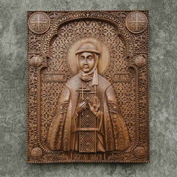 Дерев'яна різьблена Ікона "Св. Ольга 2" 02007 фото