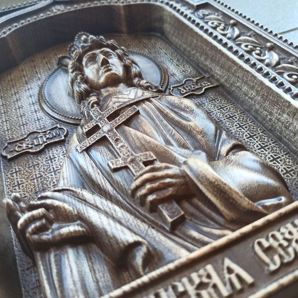 Дерев'яна різьблена Ікона "Царська родина Анастасія" 02135 фото