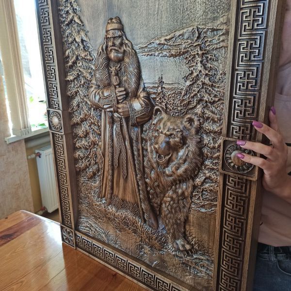 Дерев'яна різьблена Картина "Велес" 05035 фото