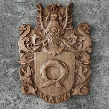Дерев'яний різьблений Герб "Налєнч" 03040 фото