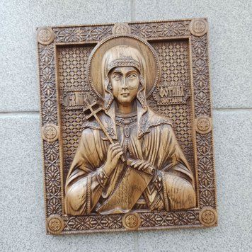 Дерев'яна різьблена Ікона "Св. мучениця Фотинія" 02119 фото